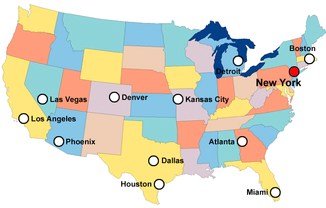 Klik Locations - US Map