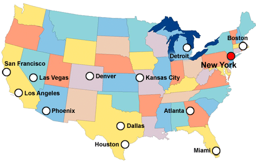 Klik Locations - US Map